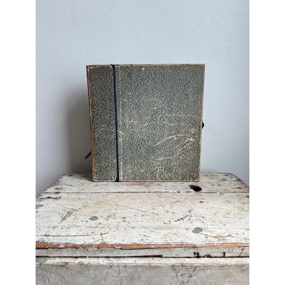Antique Community File Alphabetical Letter Box Book Style Organizer Green Black